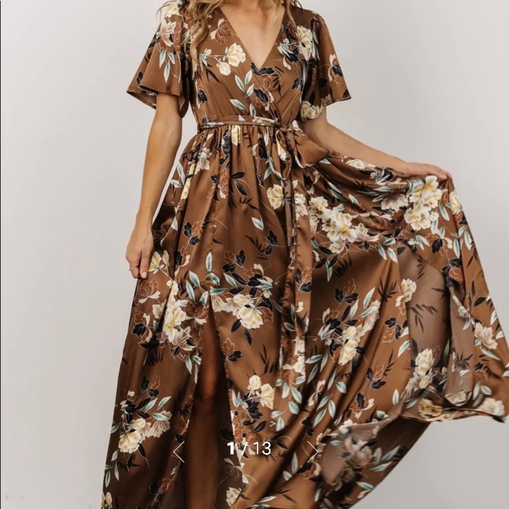 Baltic Born Floral Brown Maxi Dress